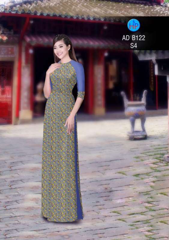 Vải áo dài hoa nhỏ toàn thân