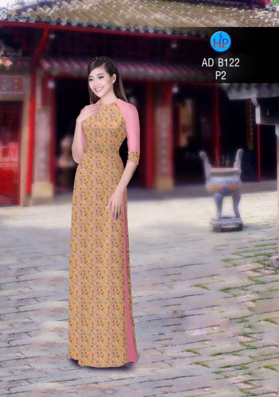 Vải áo dài hoa nhỏ toàn thân