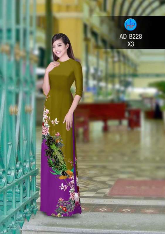 Vải áo dài chim Công