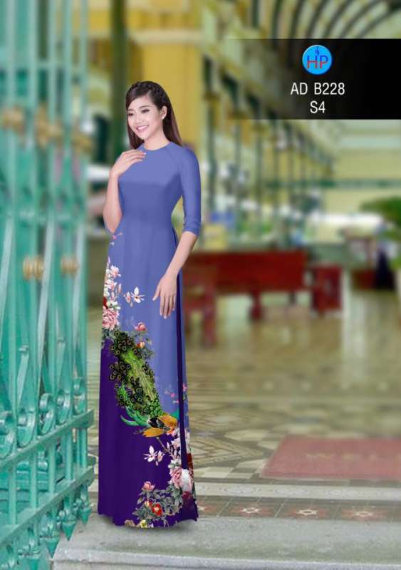 Vải áo dài chim Công