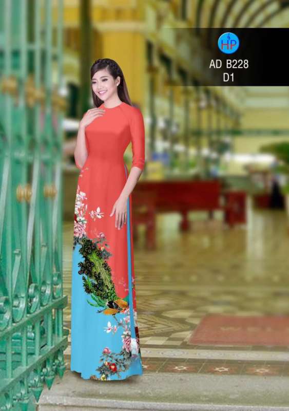 Vải áo dài chim Công