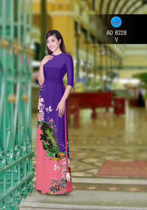 Vải áo dài chim Công