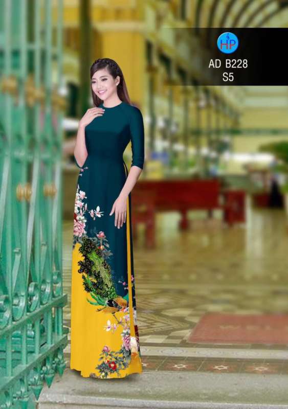 Vải áo dài chim Công