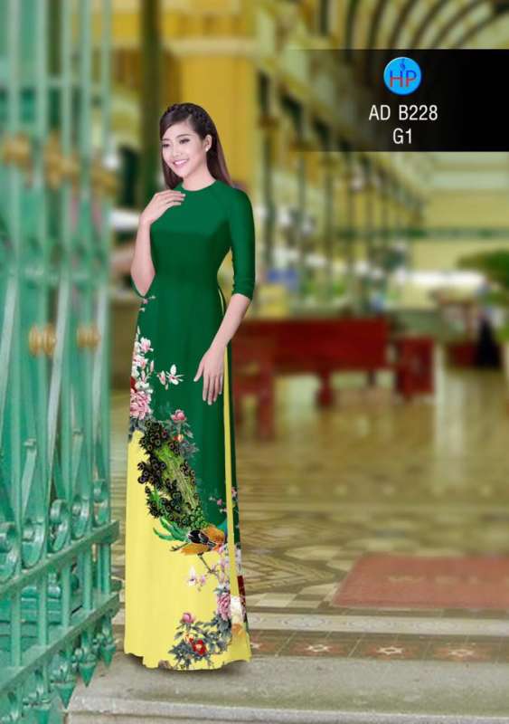Vải áo dài chim Công