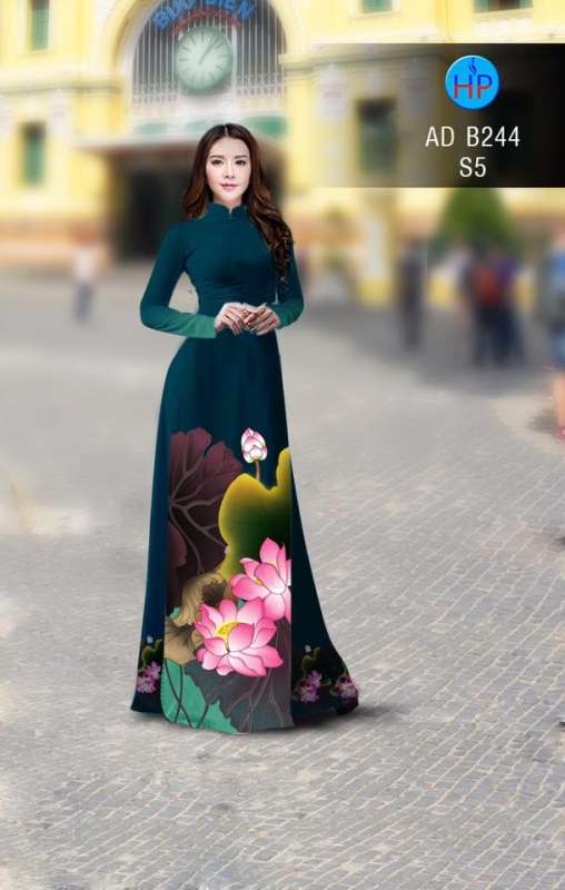 Vải áo dài hoa Sen