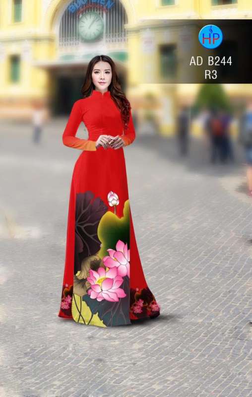 Vải áo dài hoa Sen