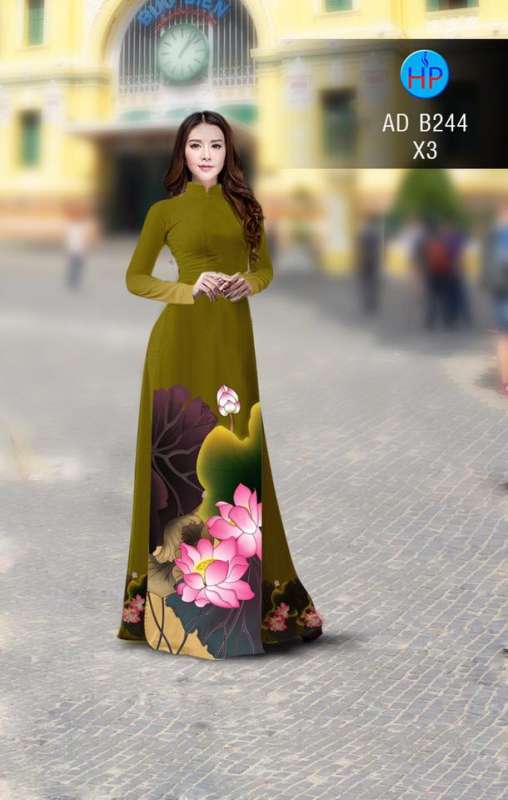 Vải áo dài hoa Sen