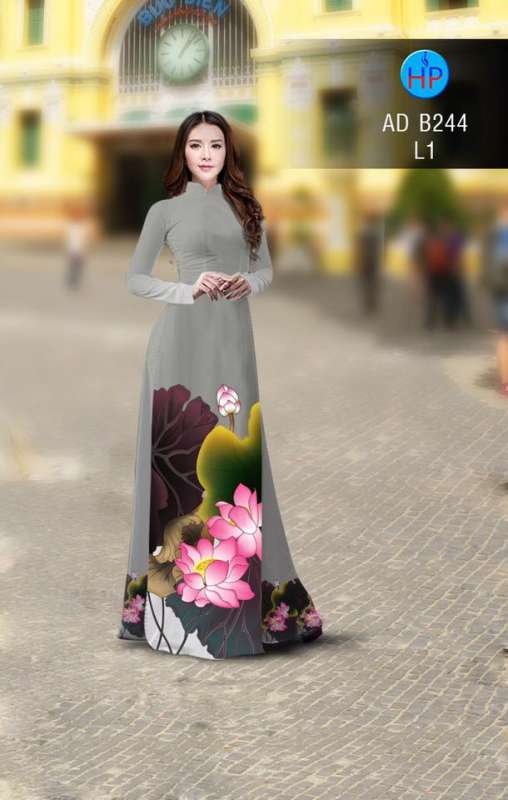 Vải áo dài hoa Sen