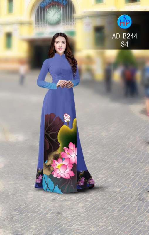 Vải áo dài hoa Sen