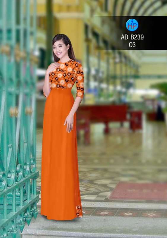 Vải áo dài hoa nhỏ thân trên