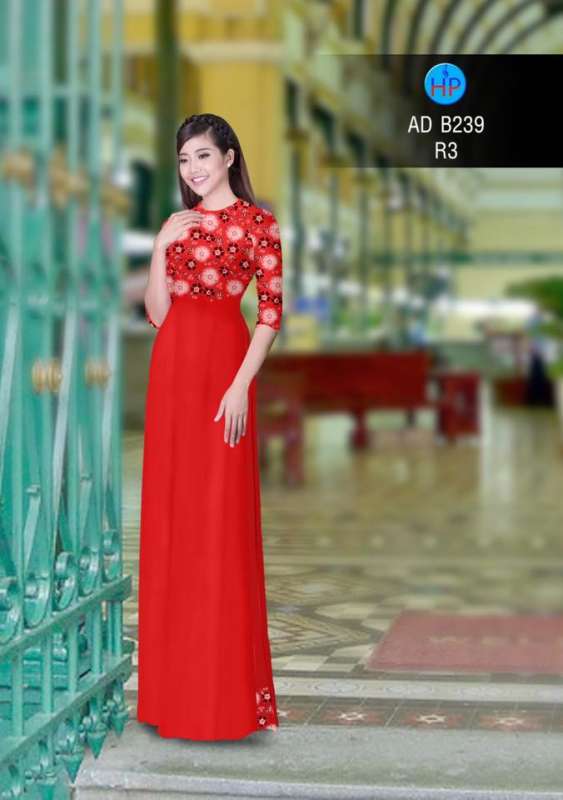 Vải áo dài hoa nhỏ thân trên