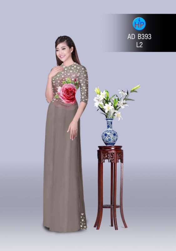 Vải áo dài hoa Hồng