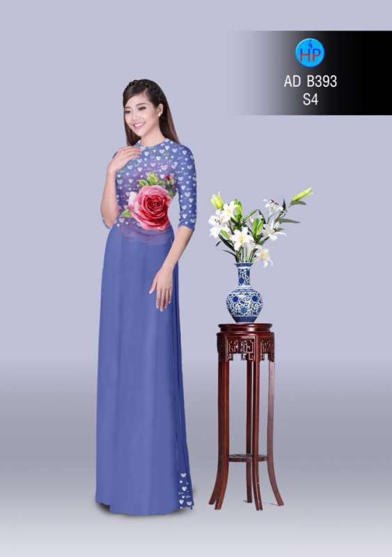 Vải áo dài hoa Hồng