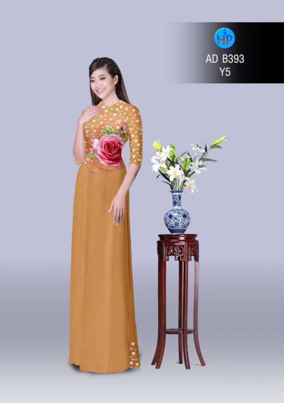 Vải áo dài hoa Hồng