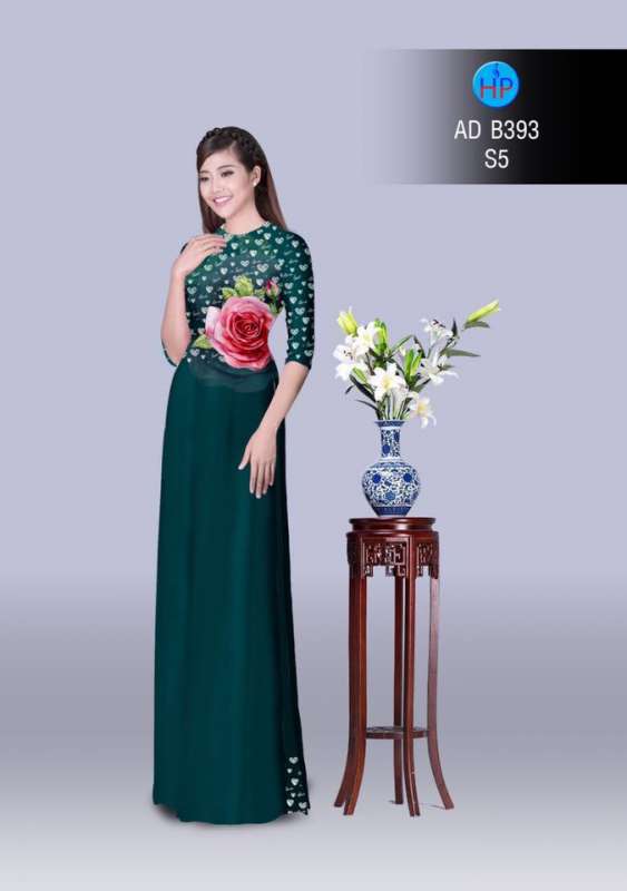 Vải áo dài hoa Hồng