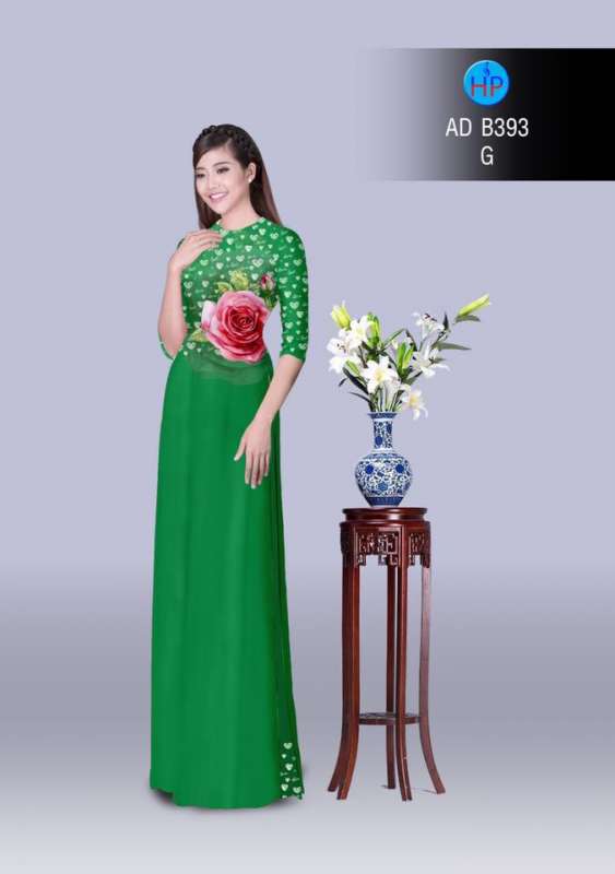Vải áo dài hoa Hồng