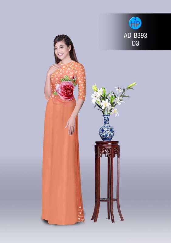Vải áo dài hoa Hồng