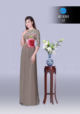 Vải áo dài hoa Hồng-DT 2866