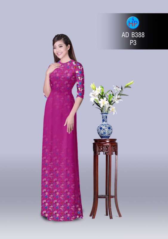 Vải áo dài hoa nhí Vải áo dài hoa nhí