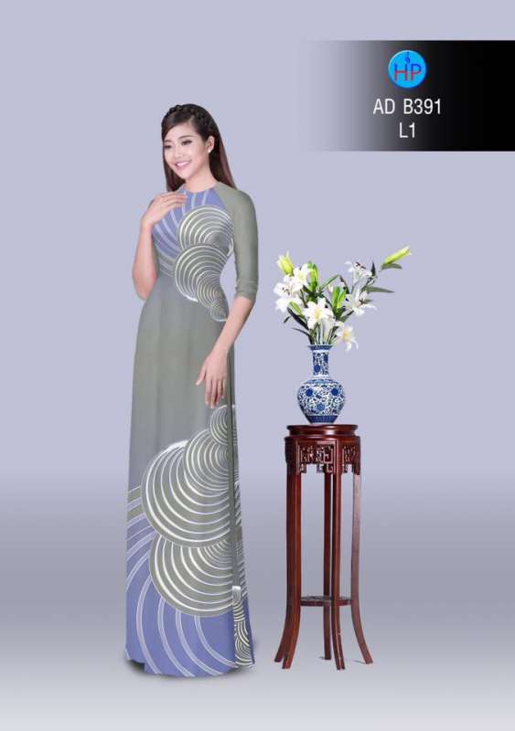 Vải áo dài hoa văn tròn