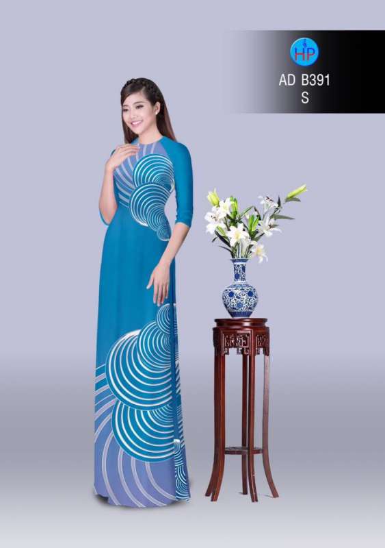 Vải áo dài hoa văn tròn