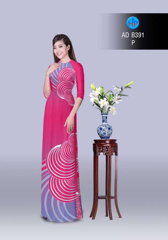 Vải áo dài hoa văn tròn