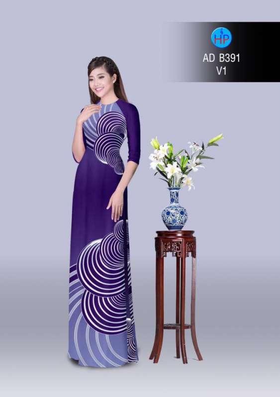 Vải áo dài hoa văn tròn