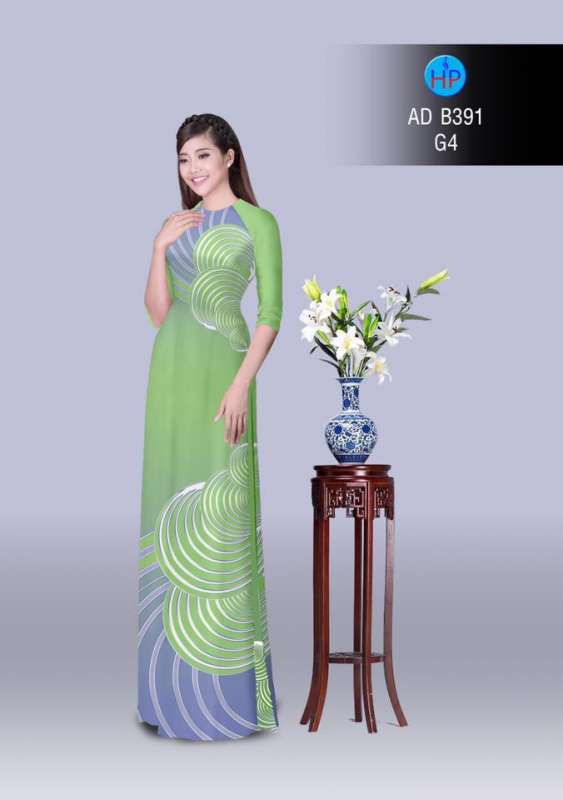 Vải áo dài hoa văn tròn