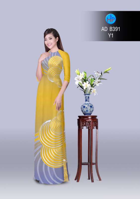 Vải áo dài hoa văn tròn