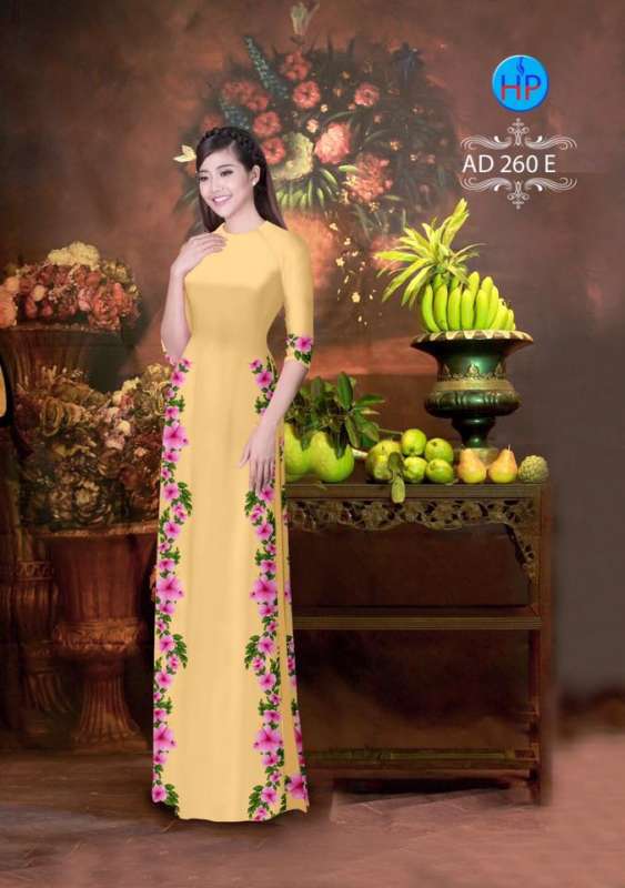 Vải áo dài hoa dây 2 bên