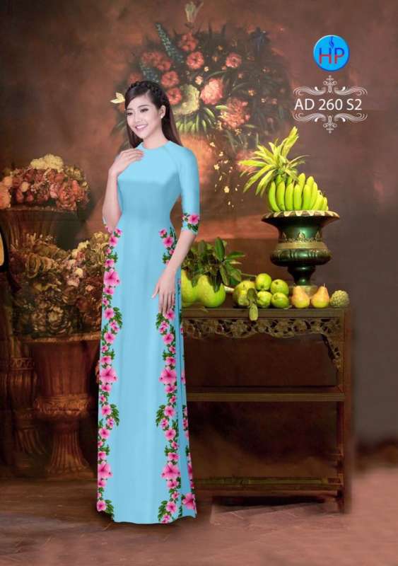 Vải áo dài hoa dây 2 bên