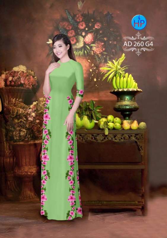 Vải áo dài hoa dây 2 bên