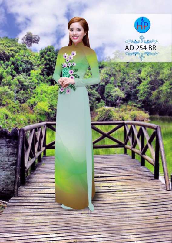 Vải áo dài hoa 3D