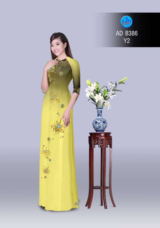 Vải áo dài hoa văn lấp lánh