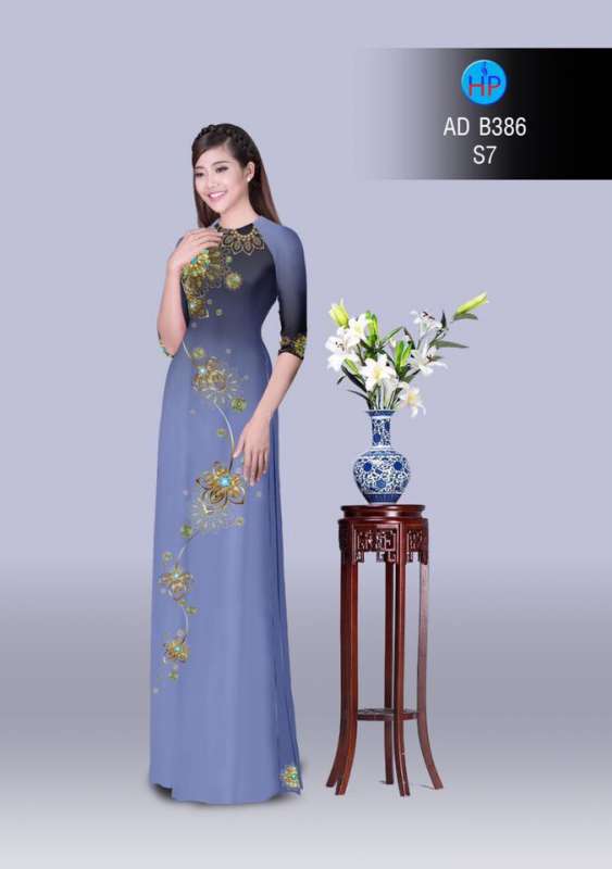 Vải áo dài hoa văn lấp lánh