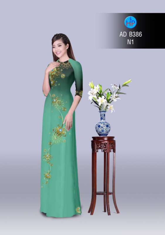 Vải áo dài hoa văn lấp lánh