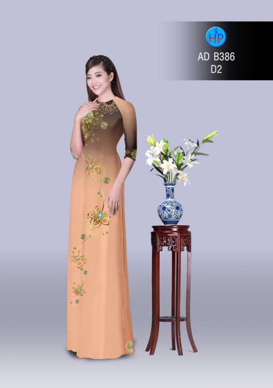 Vải áo dài hoa văn lấp lánh