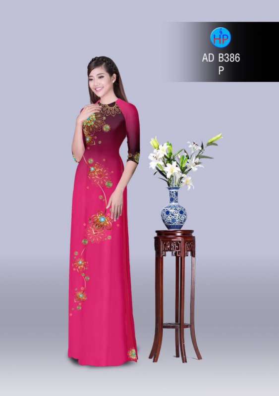 Vải áo dài hoa văn lấp lánh