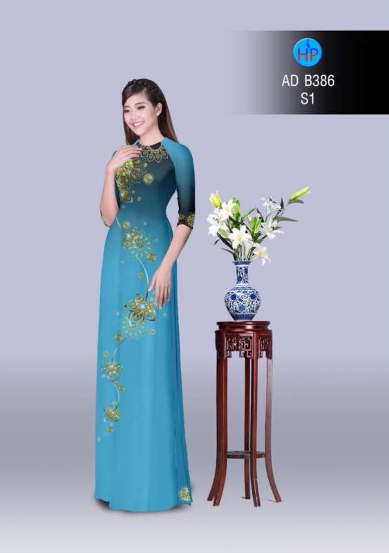 Vải áo dài hoa văn lấp lánh