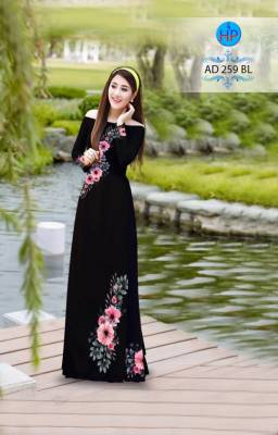 Vải áo dài hoa dây trên dưới-DT 2879
