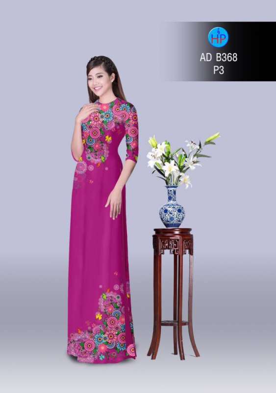 Vải áo dài hoa văn trên dưới