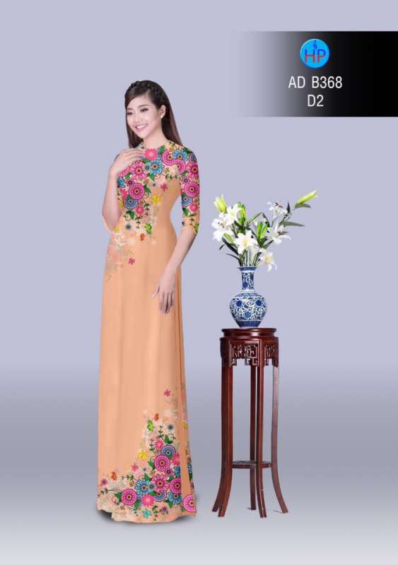 Vải áo dài hoa văn trên dưới