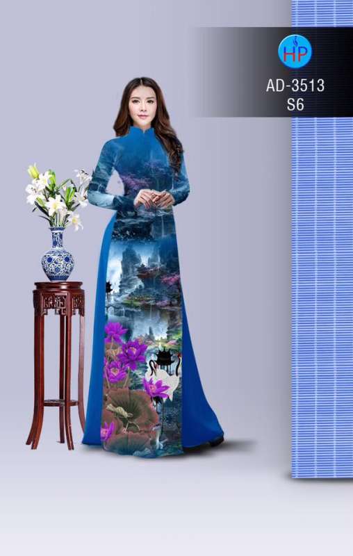 Vải áo dài hoa Sen