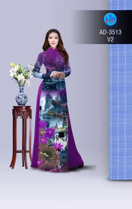 Vải áo dài hoa Sen