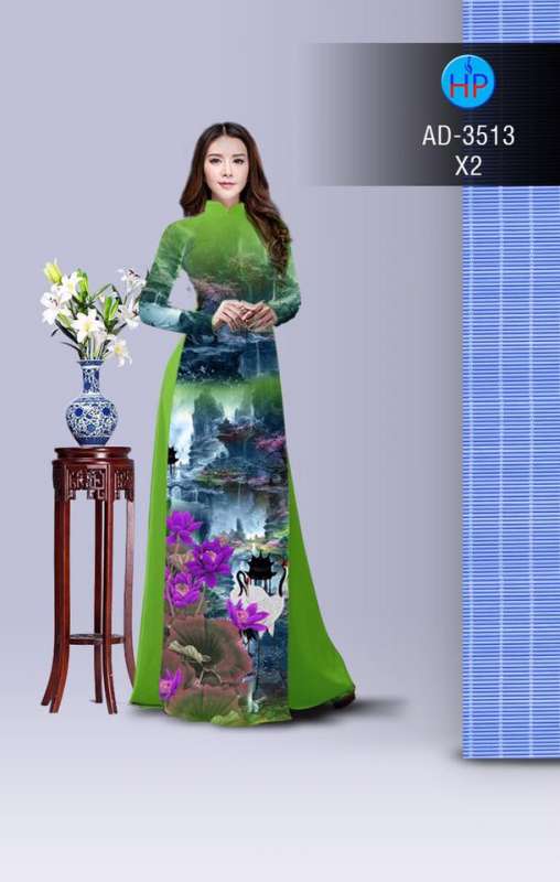 Vải áo dài hoa Sen