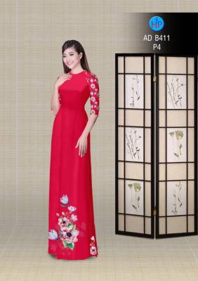 Vải áo dài hoa tà dưới-DT 2890