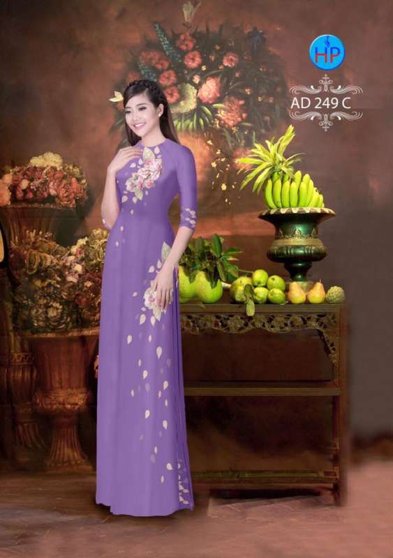 Vải áo dài hoa rơi Vải áo dài hoa rơi