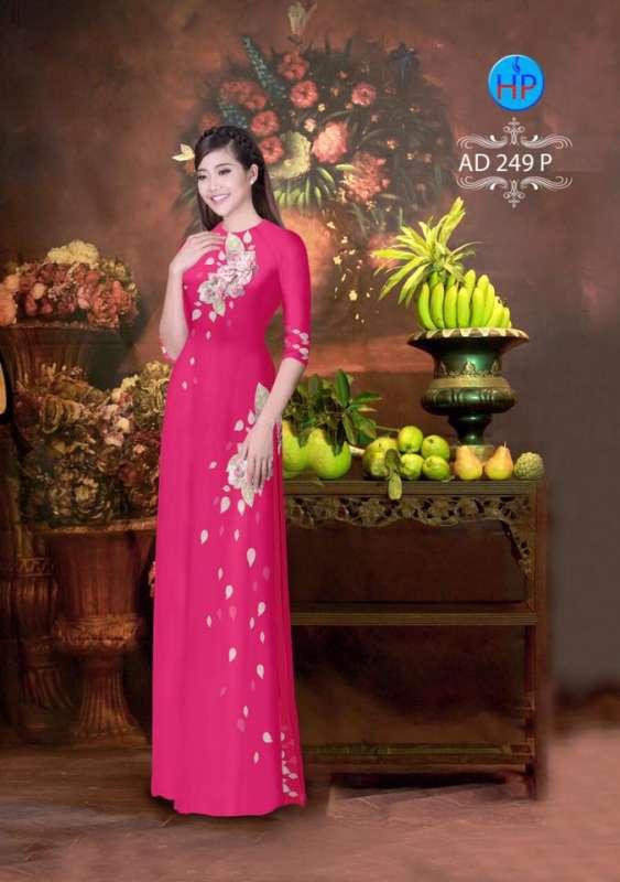 Vải áo dài hoa rơi Vải áo dài hoa rơi