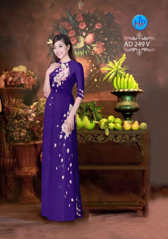 Vải áo dài hoa rơi Vải áo dài hoa rơi