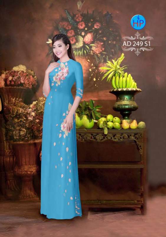 Vải áo dài hoa rơi Vải áo dài hoa rơi